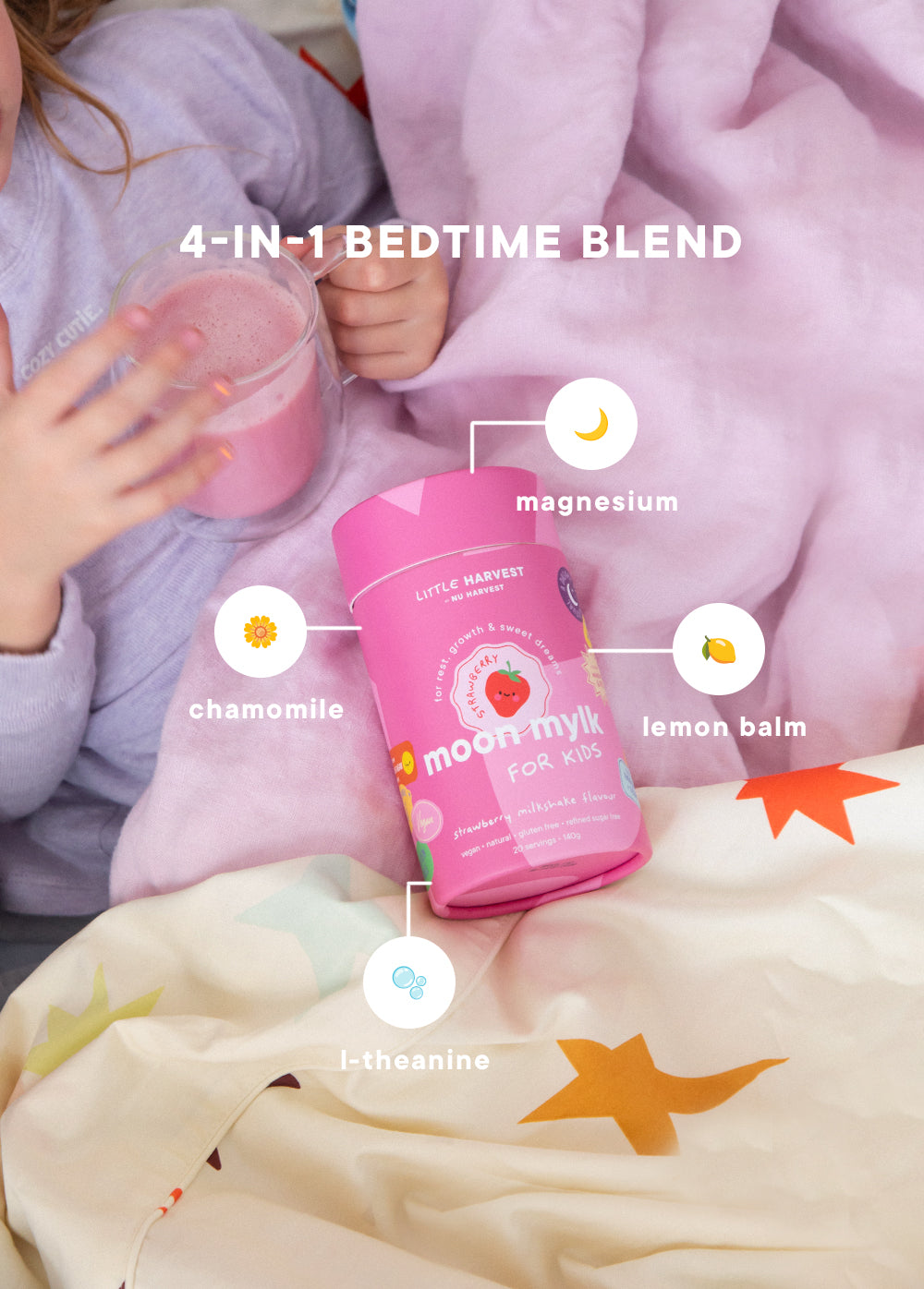 Kids Strawberry Milkshake Moon Mylk