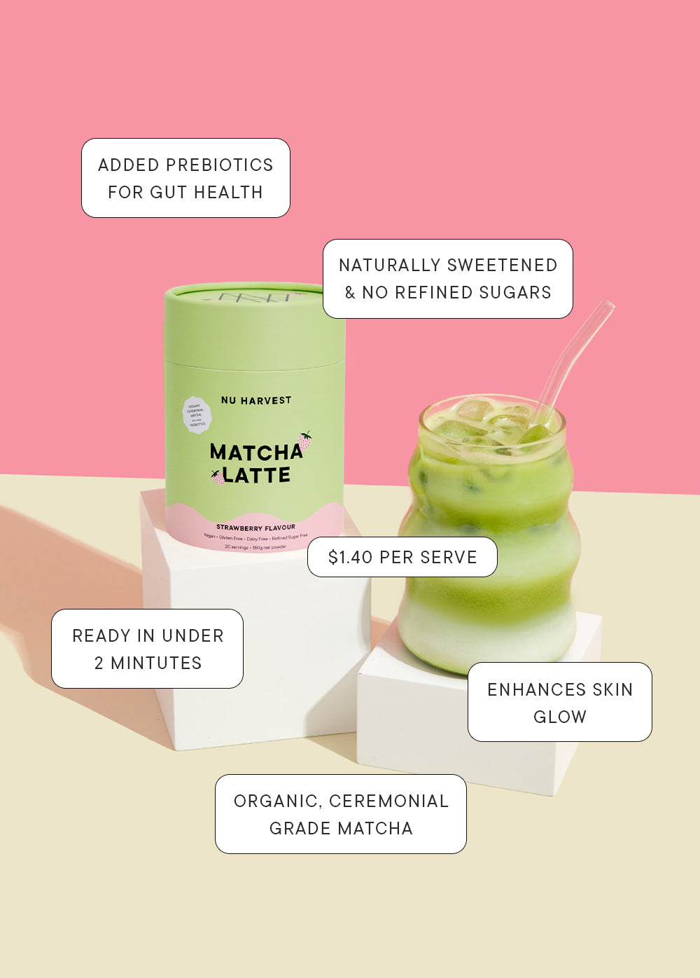 Strawberry Matcha Latte Powder