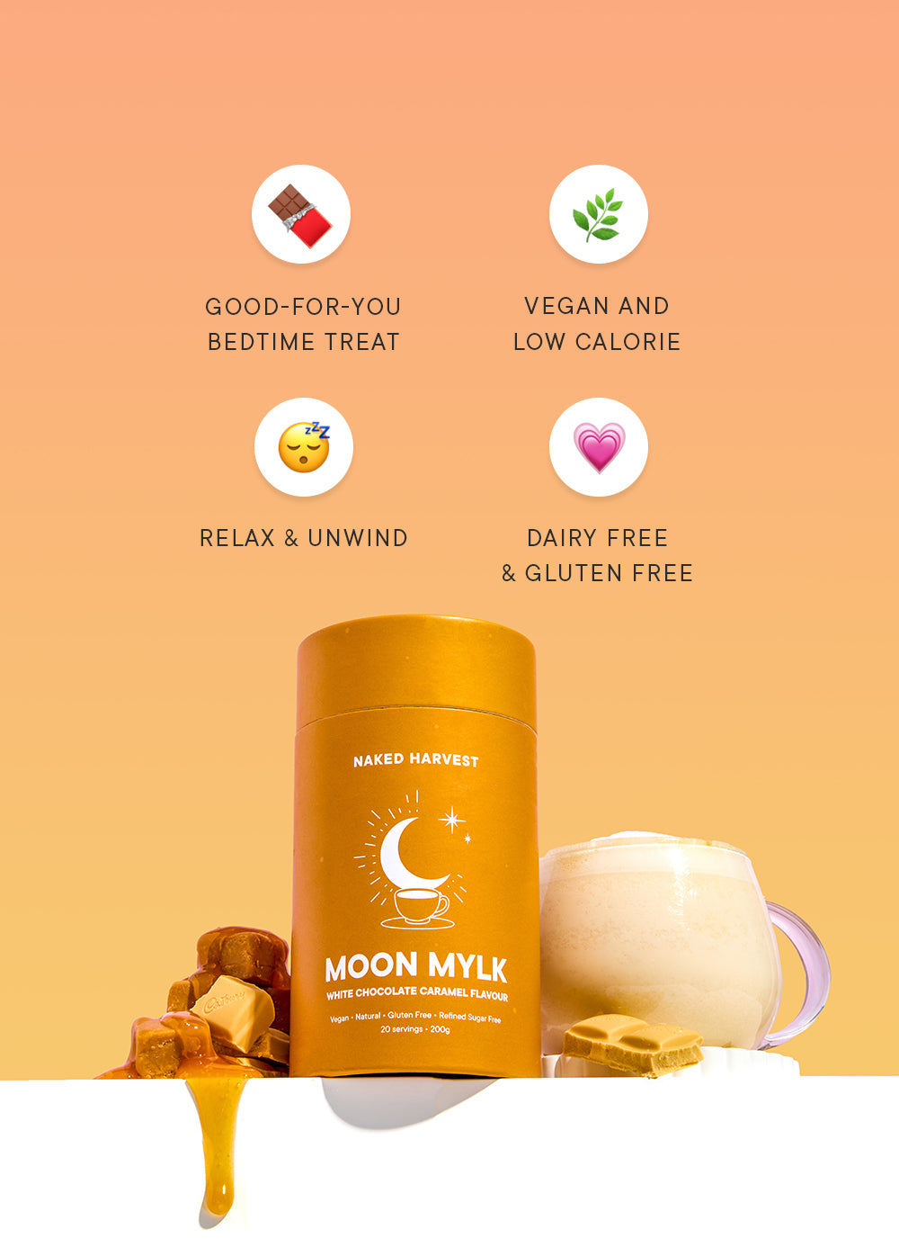 White Choc Caramel Swirl Moon Mylk
